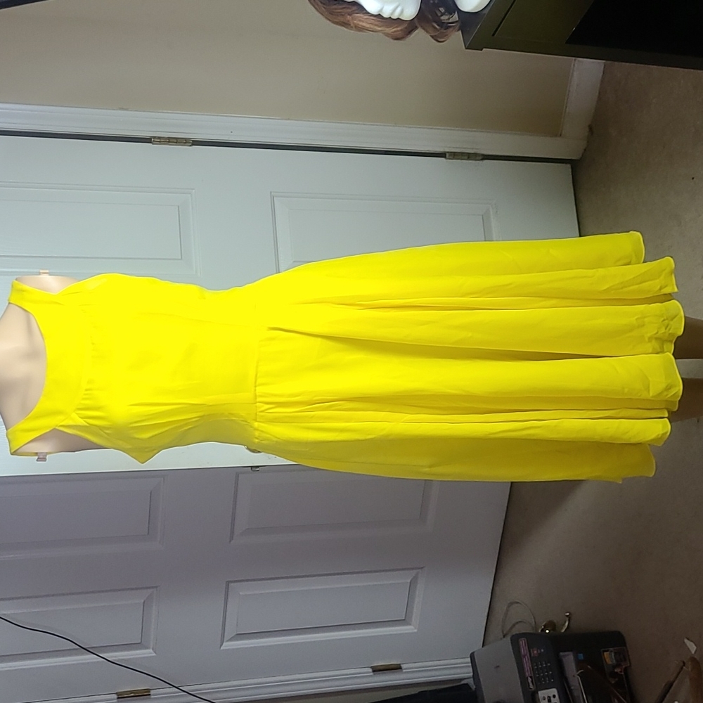 Ladies Scoop Back Dress w/Release Pleats